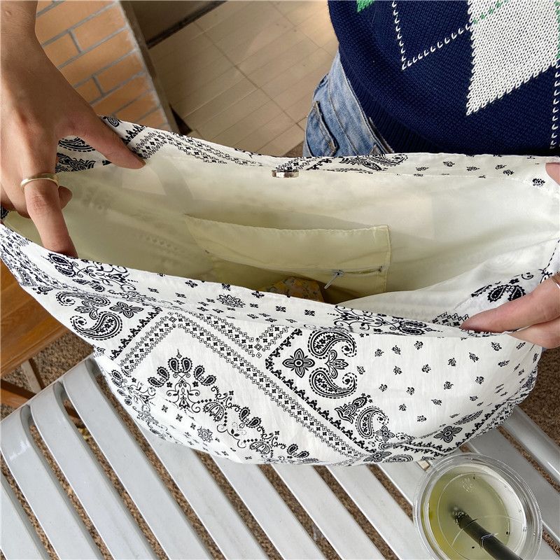 Borsa a tracolla diagonale con fiore di anacardio retrò leggero, stile etnico, borsa per la spesa per il tempo libero, borsa di tela alla moda per le donne_voghion.com