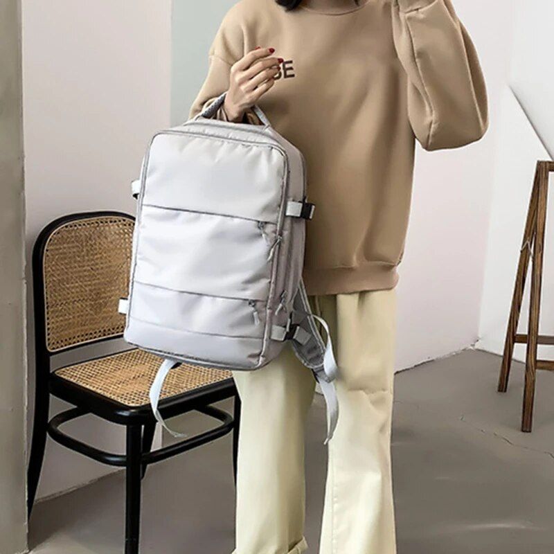 Zaino da viaggio per donna, impermeabile, per ragazze adolescenti, con ricarica USB, per computer portatile, con tracolla grande, borsa per scarpe 2024_voghion.com
