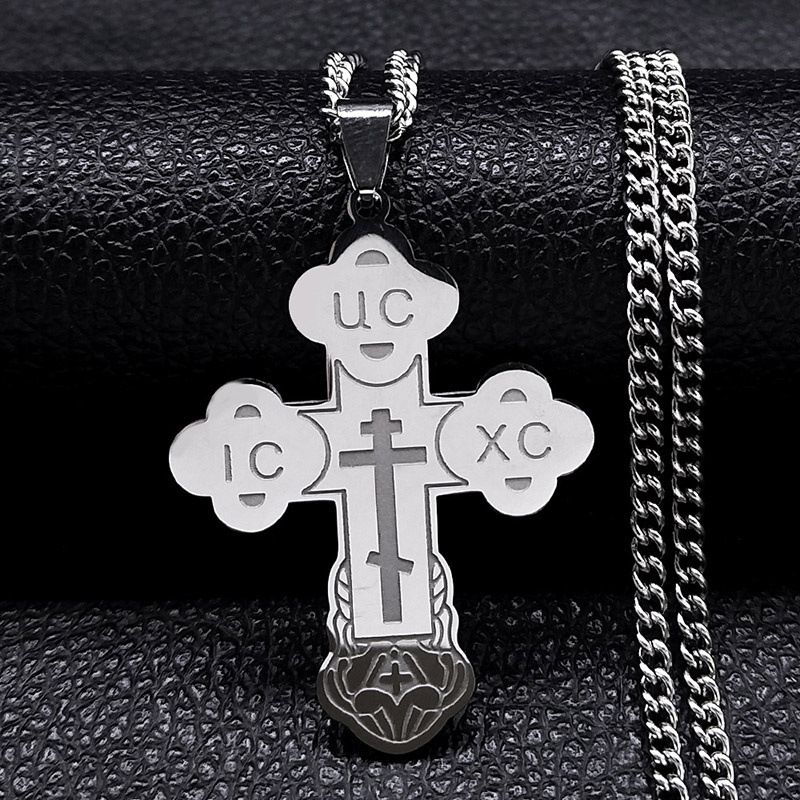 Collana con clavicola creativa con lettera UC, placcata in corrosione e croce punk_voghion.com