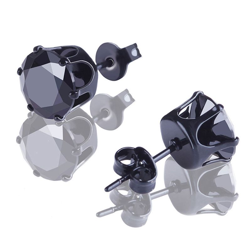 Nelkenohrringe für Herren, Edelstahlschmuck mit Kristallen für Herren und Damen, 3/4/5/6/7/8 mm_voghion.com