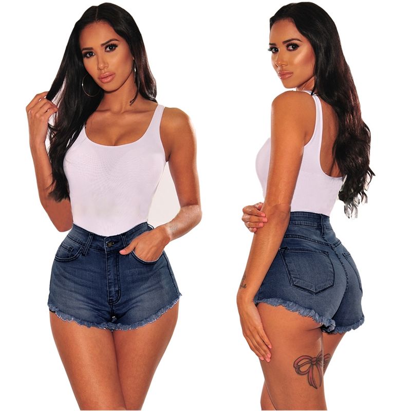 Damenmode, lässige Lochwaschung, um alte Jeansshorts zu machen_voghion.com