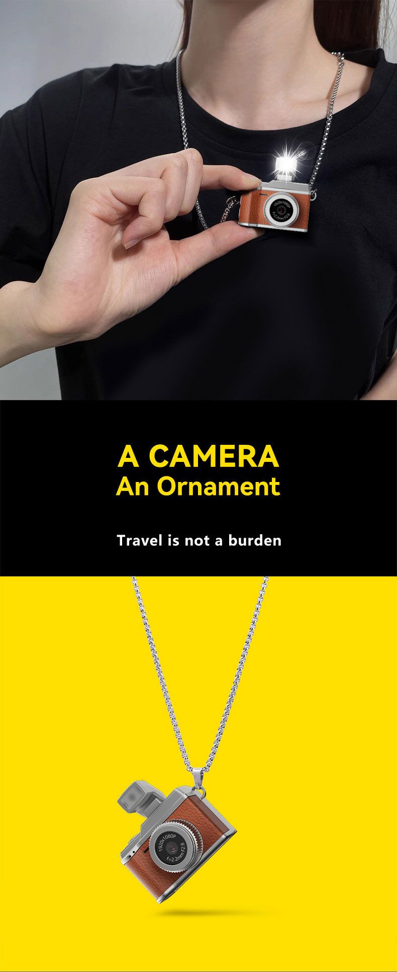 Compact Retro CCD Camera For Students - Mini Thumb-Sized Digital Camera With 0.96" HD Screen, 100MP, USB 2.0, TF Card Slot (Brown/Black/White/Green)_voghion.com