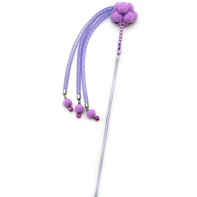 Giocattolo con nappa da fata, bacchetta magica, corda elastica, palla di peluche, asta rompicapo, resistente, graffia e mastica, forniture per gatti_voghion.com