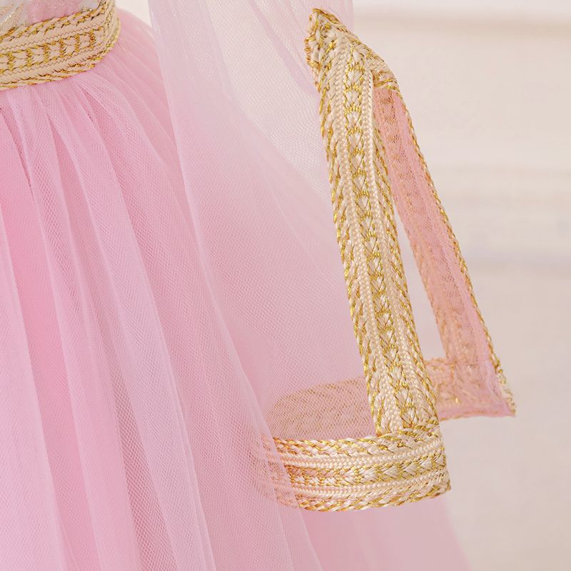 New Southeast Asian Children's Robe Embroidered Dress Girls Mesh Long Sleeve Catwalk Wedding Dress_voghion.com