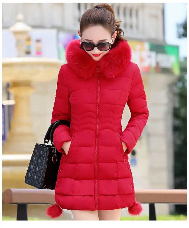 Abbigliamento da donna Giacca imbottita in cotone di media lunghezza Slim Giacca imbottita in cotone_voghion.com