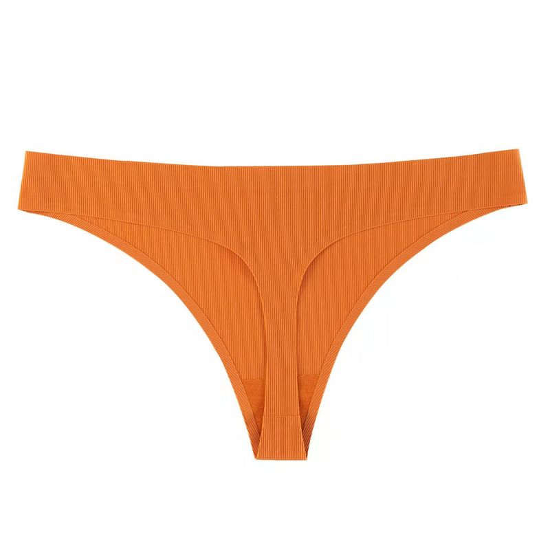 2025d Minimalist One-Piece Seamless Sports Yoga Ice Silk Ribbed Cotton Crotch Low-Waist Thong For Women_voghion.com