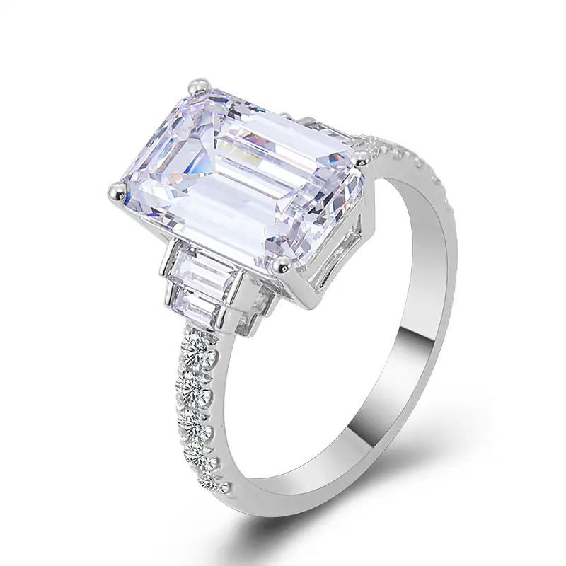 Cao Shi, anello singolo con zircone intarsiato quadrato, semplice e di personalità, per fidanzamento, matrimonio, gioielli coordinati, moda_voghion.com