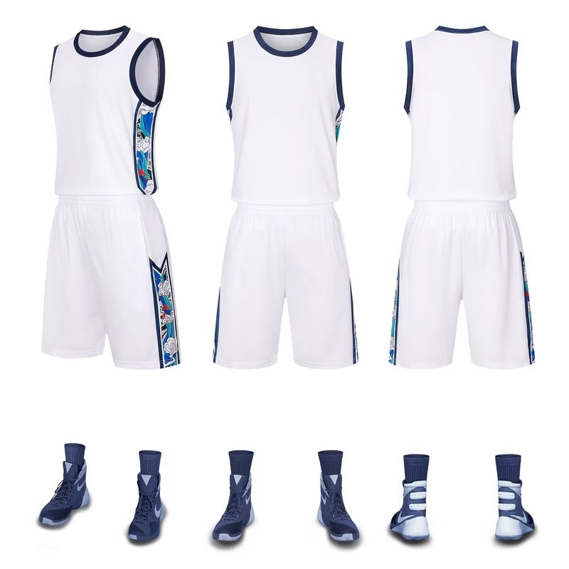 Set de baschet 2023 pentru bărbați, imprimat, sport de vară, cu uscare rapidă, pentru studenți, competiții, tricou, tabără de antrenament_voghion.com