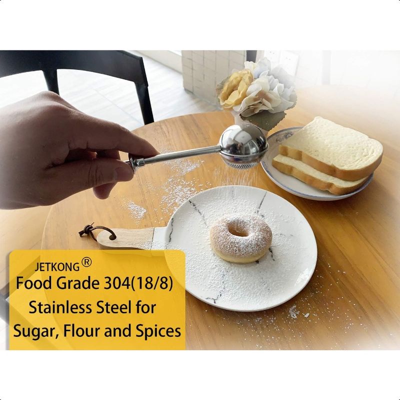 Stainless Flour Duster - 2-Piece Food Grade, Rust-Free Powder Sugar Shaker, EU Bakery Essential_voghion.com