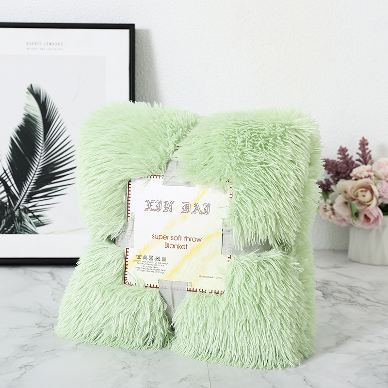 Four Seasons Blanket Long Plush Photography Blanket Children's Solid Color Nap Air Conditioning Sofa Blanket Blanket_voghion.com