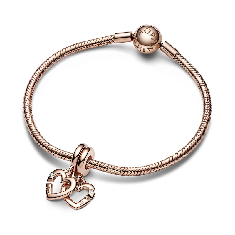 Linked Sister Hearts Split Dangle Charm_voghion.com