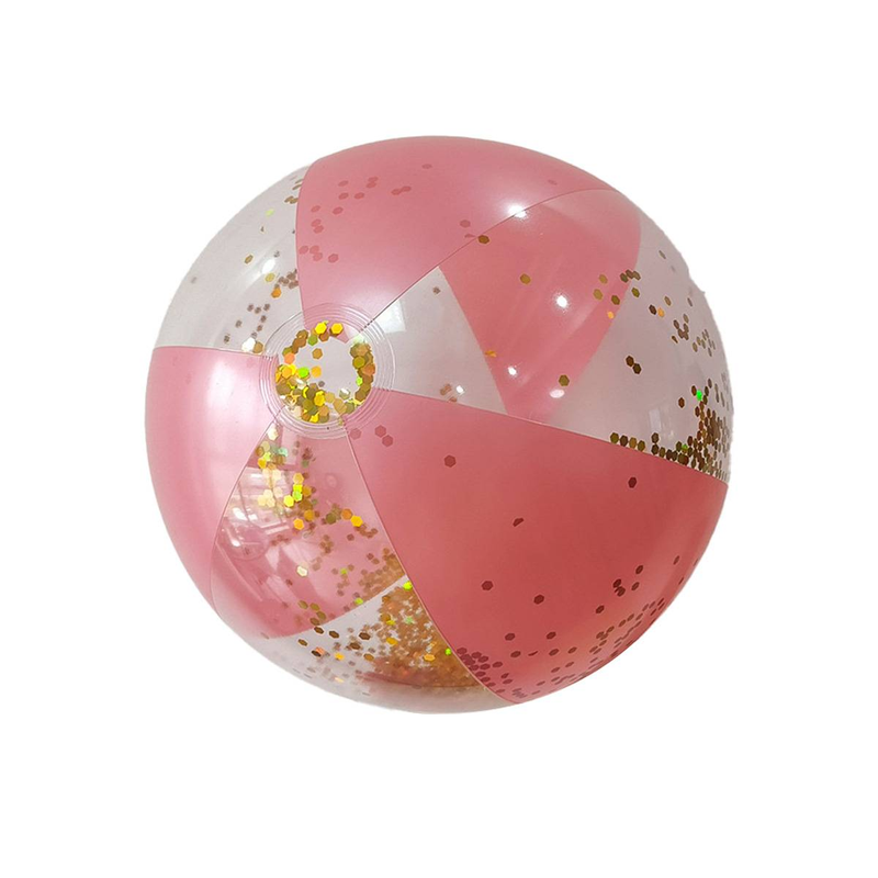 Glitter Inflatable Beach Ball Transparent PVC Water Play Toy For Kids With Sparkling Shimmer Outdoor Pool Sand Games_voghion.com
