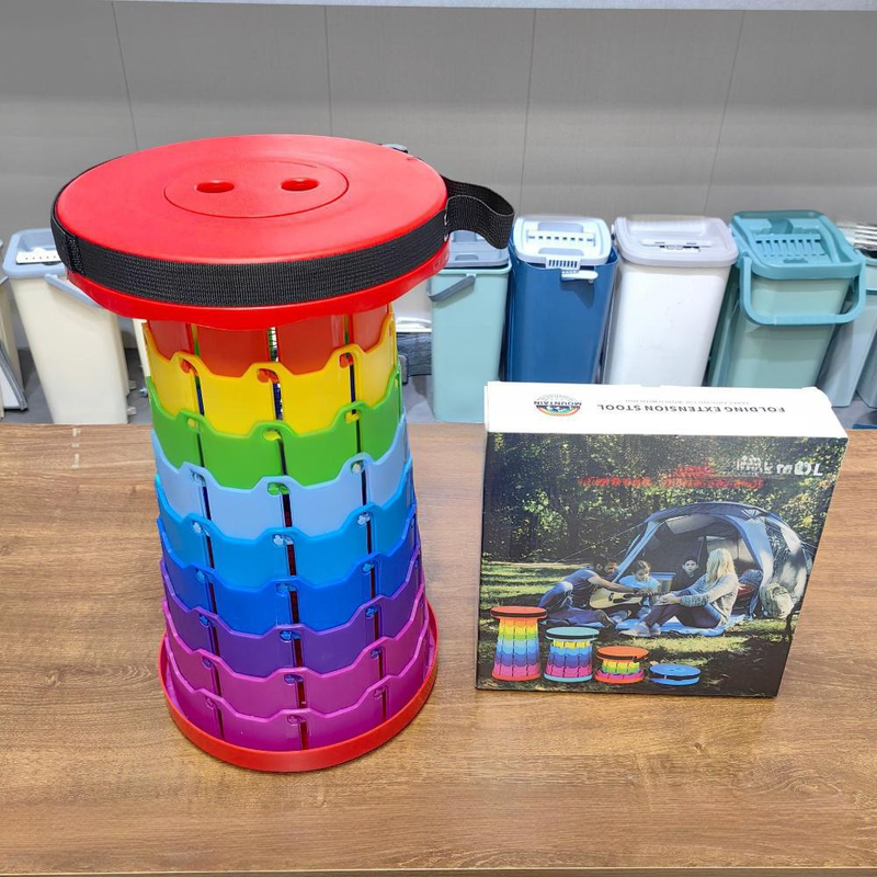 Portable Rainbow Folding Stool Compact Travel Chair For Outdoor Camping Home Use_voghion.com