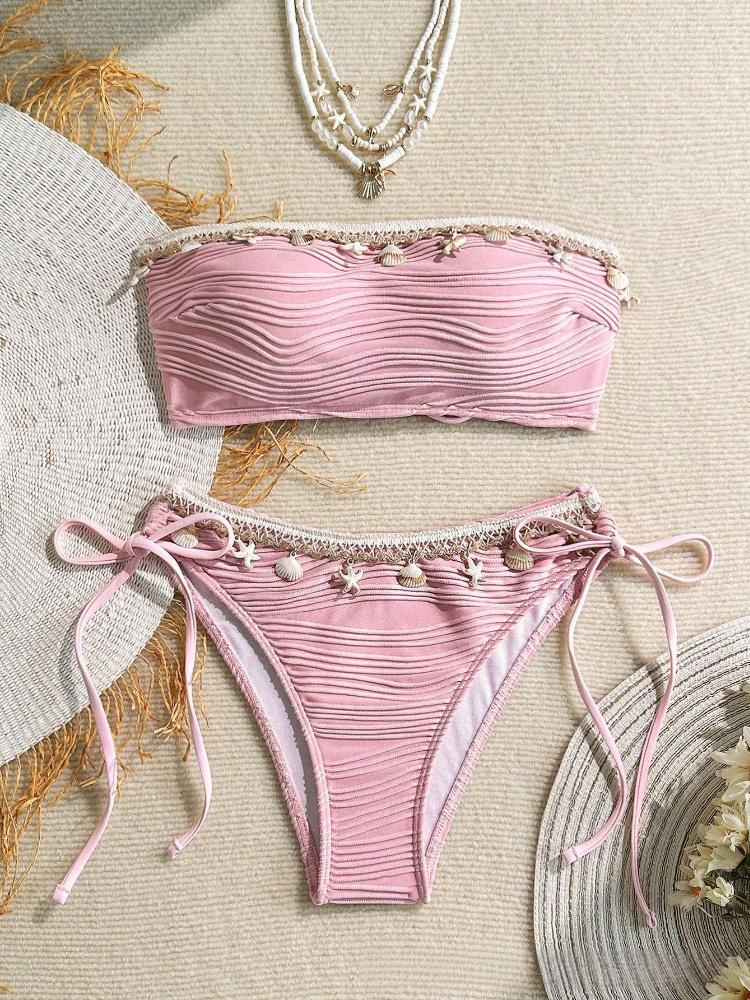 Damenbekleidung Neue Sexy Einfarbig Tube Top Shell Damen Strandurlaub Badeanzug Bikini_voghion.com