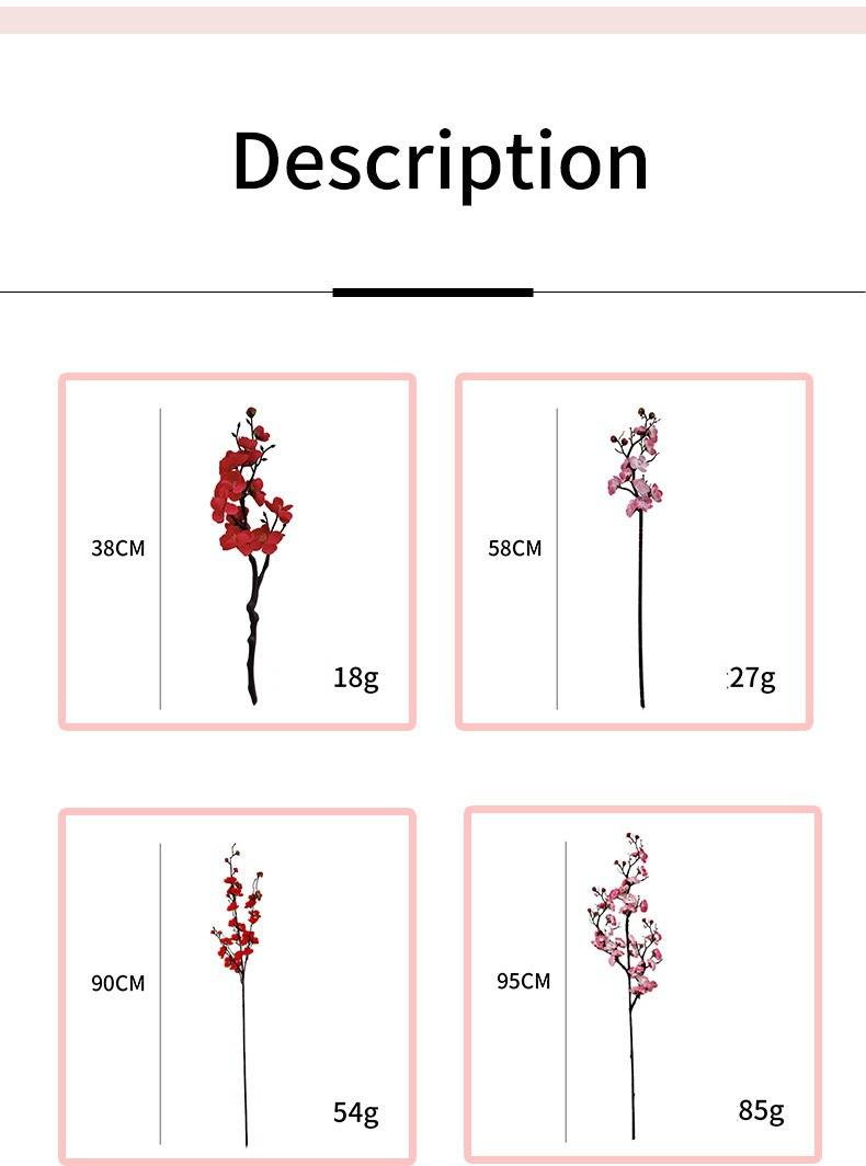 Artificial Plum Blossom Branches, Faux Wax Flower Stems For Home Decor, Wedding, Photography Props, And Floral Arrangements Multiple Colors Available_voghion.com