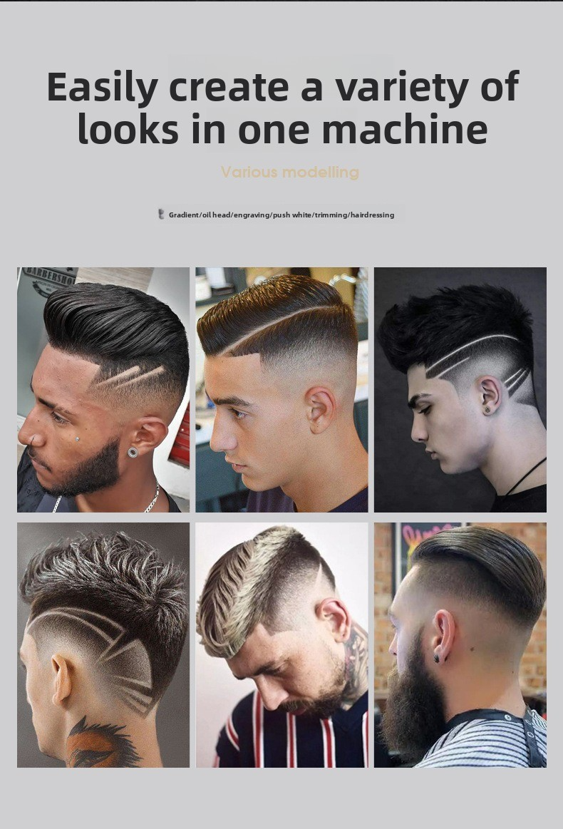 Professional Barber Clipper – Cordless Titanium Fade Machine With LCD Display, Ultra-Quiet 36dB, 5 Precision Guards_voghion.com
