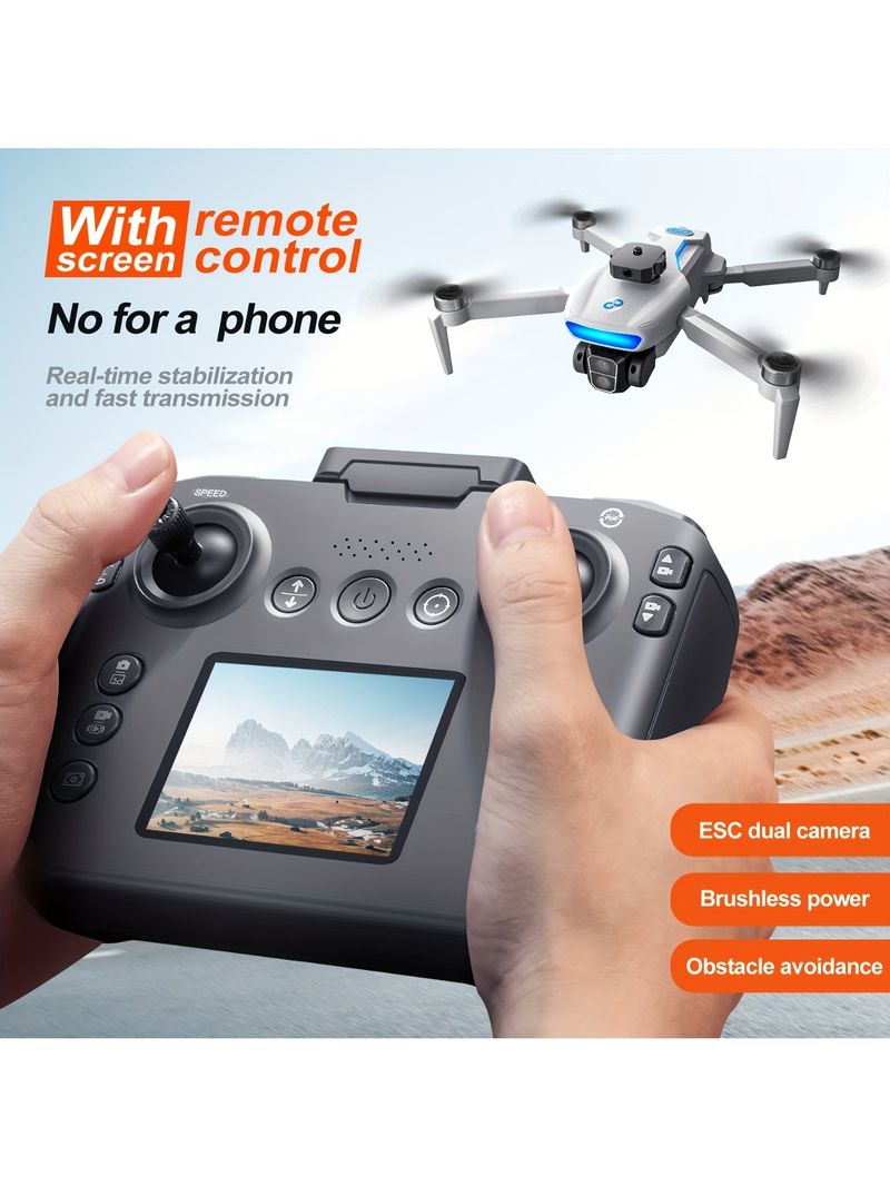 Light Flow-Drohne mit Doppelkamera, 360°-Drehung, Hindernisvermeidung, Fernbedienung und Display – ideal für Weihnachten/Neujahr – technisches Geschenk_voghion.com