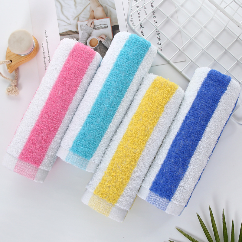 Pure cotton bath towel jacquard stripe 35 * 90 soft absorbent large towel can be embroidered as an advertising gift_voghion.com
