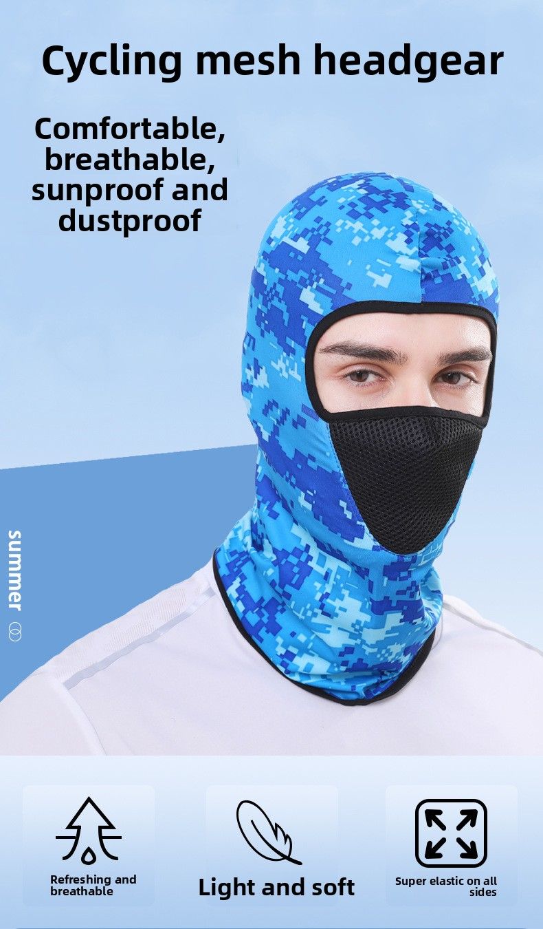 Couvre-chef en soie glacée pour le cyclisme, protection solaire estivale, masque facial respirant pour la pêche en extérieur, coupe-vent, anti-poussière et anti-transpiration_voghion.com