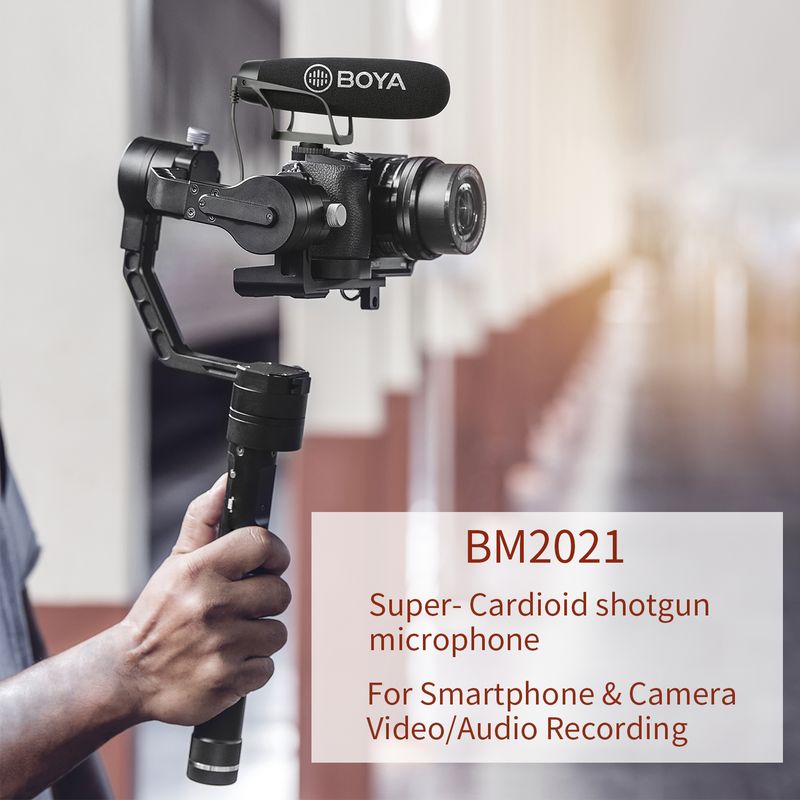 BOYA BY-BM2021 Super-Cardioid Shotgun Microphone For Iphone Android Smartphone DSLR Camera Camcorder Interview Live_voghion.com