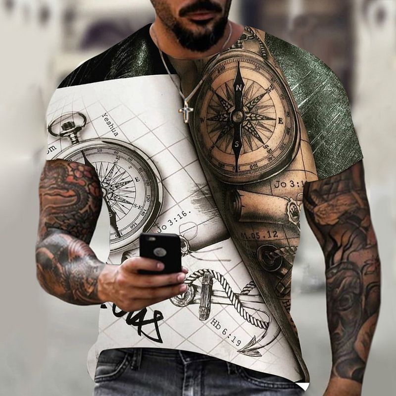 Nuova maglietta 3D da uomo Spade Ace, casual, stile streetwear, a maniche corte_voghion.com