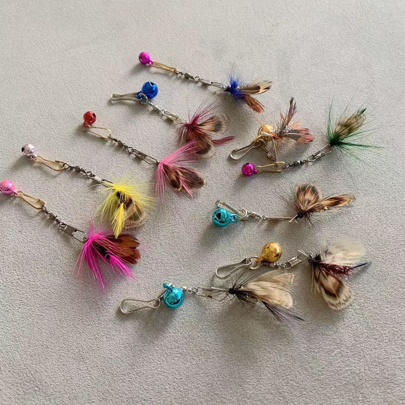 Small flying insect cat teaser pole replacement head feather Interactive cat toy 2023 new pet supplies cat teaser stick_voghion.com