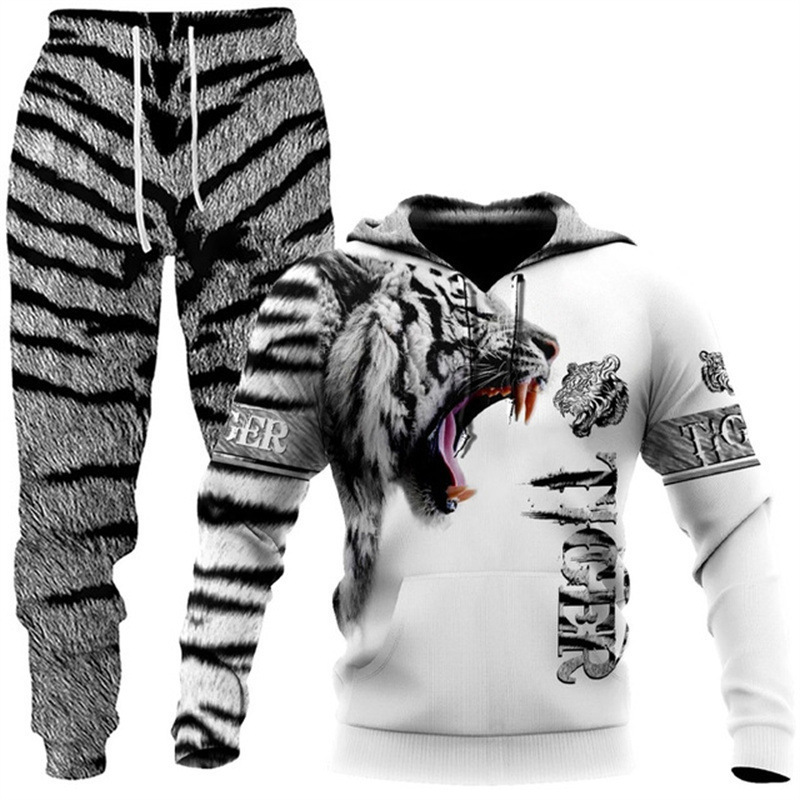 New Set 3D Animal Print Hooded Pullover for Men's Trendy Sweater_voghion.com