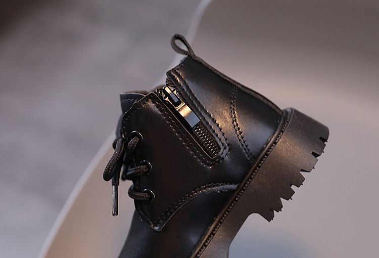 Children's Martin boots 2024 autumn and winter new item, simple boys' short boots, little British style girls' leather_voghion.com