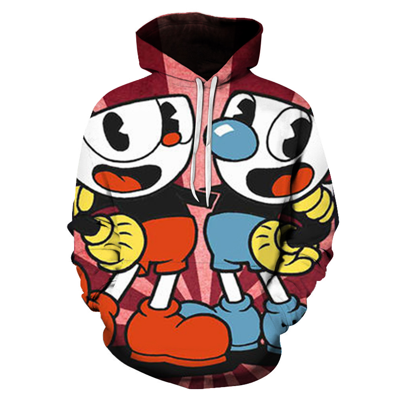 Bambini Cuphead Mugman Uomo Donna Felpe con cappuccio Casual Hip Hop Streetwear Felpe a maniche lunghe Ragazzi Ragazze AutunnoTop Cappotti_voghion.com