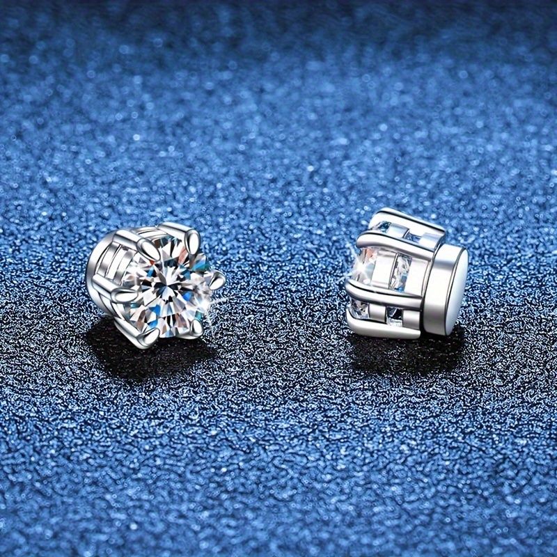 2pcs Zircon Earrings Magnetic Simple Shining Earrings No Need To Pierce The Ear Valentine's Day Mother's Day Gift_voghion.com