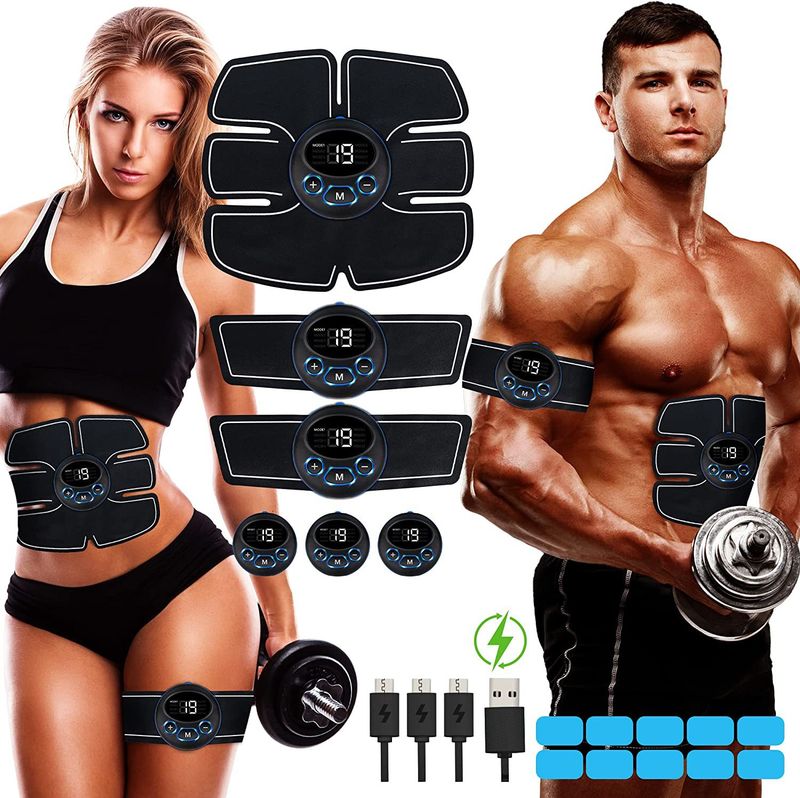 Nuovo 2023 Smart Abdominal Trainer Ricaricabile Display Luce Blu Allenamento per la Riduzione della Pancia Macchina per Bruciare i Grassi Attrezzatura per il Fitness_voghion.com