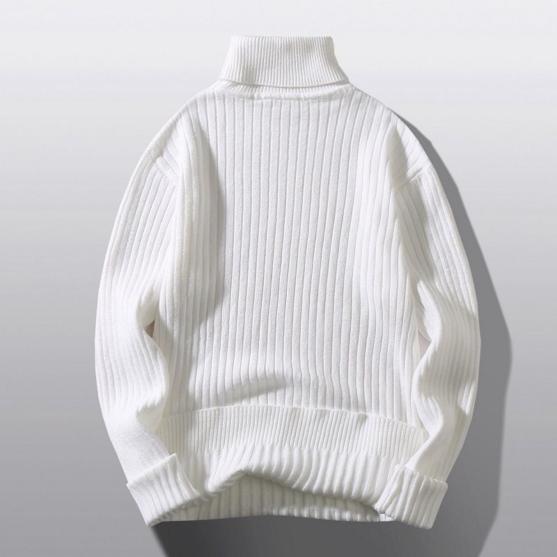 Men's Clothing Autumn And Winter Running Volume Sweater Men's High Collar Pullover New Flower Sweater Casual Knit Sweater Bottom Line Sweater Spot_voghion.com