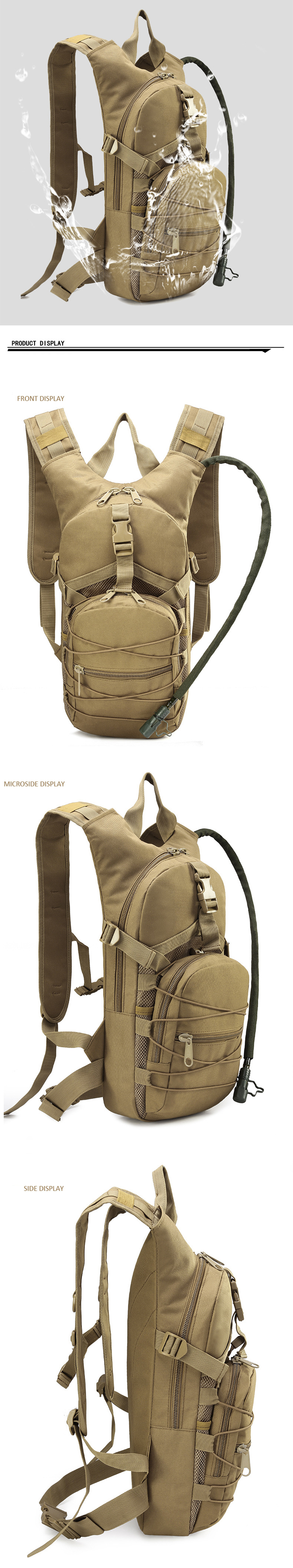 Lightweight Tactical Backpack Water Bag Camel Survival Backpack Hiking Hydration Military Pouch Rucksack Camping Bicycle_voghion.com