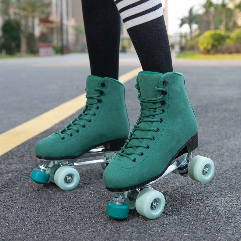 Double row youth fashion comfortable skates PU wheel metal bracket_voghion.com