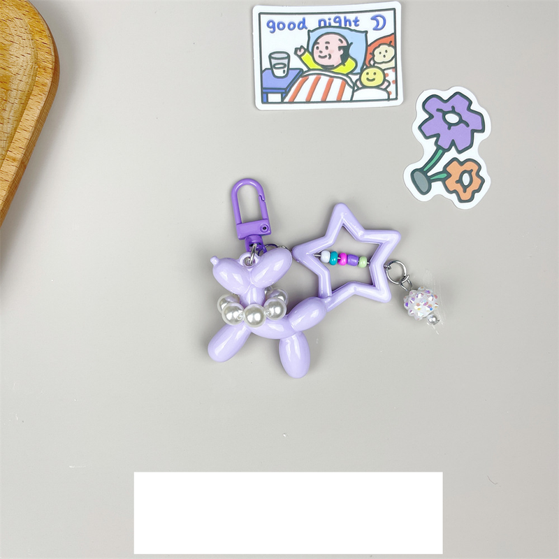Ciondolo a forma di palloncino color caramella fai da te, ciondolo a forma di cane con bolla, portachiavi carino, regalo, stella a cinque punte, fatto a mano_voghion.com
