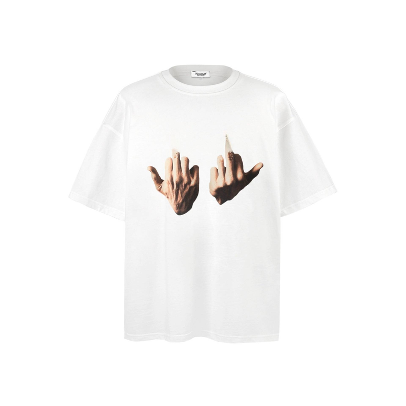 Herrenbekleidung Frühlingstrend Reine Farbe Internationale Geste Coole Straße Lässig Lose Kurzarm T-Shirt_voghion.com