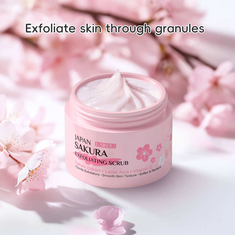 LAIKOU Sakura sejas skrubis - maigs pīlings un mitrināšana, 25g_voghion.com