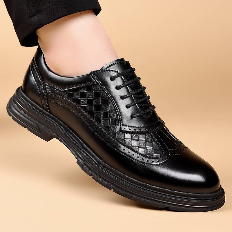 Pantofi Derby la modă pentru bărbați, negri, britanici, de afaceri, formali, cu șireturi, din piele, maro, britanic, pentru banchet, pantofi din piele de mireasă_voghion.com