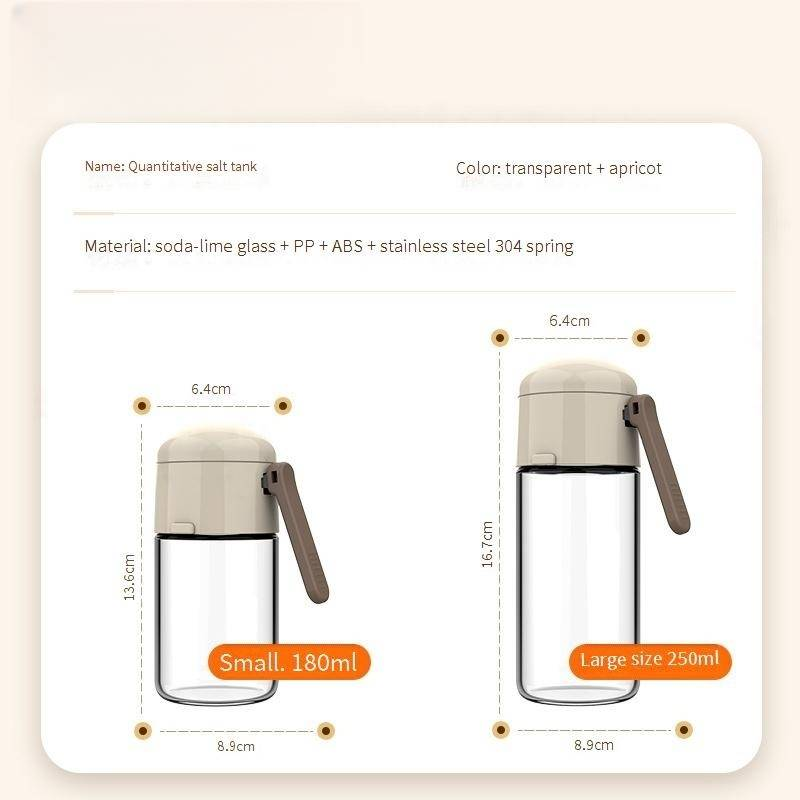 Krydderikrukker i glas med måleske - Lufttætte opbevaringsbeholdere til salt, sukker og krydderier i køkkenet (bred åbning, nem at rengøre og portionskontrol)_voghion.com