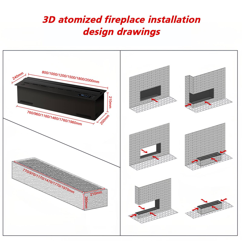 Smart Home 3D Fireplace Water Steam Humidifier LED Decorative Flame TV Wall Sound Of Firewood Cracking Vapour Electric Fireplace_voghion.com
