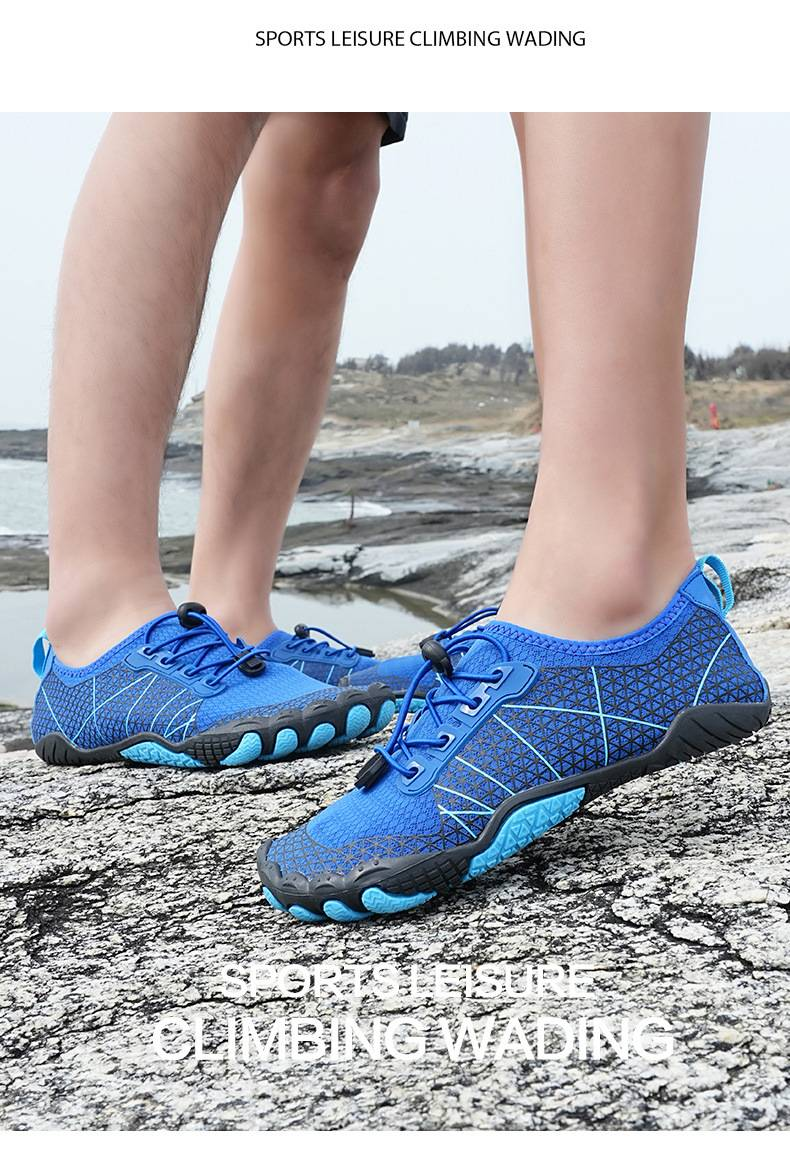 Zapatos acuáticos descalzos para hombre y mujer: zapatos acuáticos de cinco dedos de secado rápido con suela de goma antideslizante, ligeros y transpirables._voghion.com