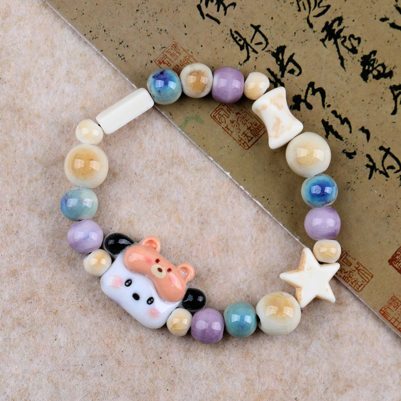Handgefertigte Keramik-Charm-Armbänder aus Jingdezhen – handgefertigte Perlen mit Tier- und Sternmotiven für den täglichen Gebrauch, die skurrile und kulturelle Stile einfließen lassen_voghion.com