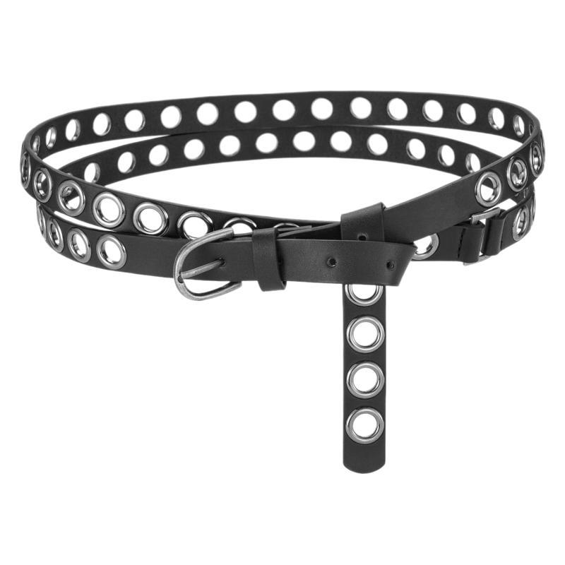 Cinture da donna, cintura retrò con fibbia ad ardiglione, doppio anello, stile coreano, cintura casual alla moda_voghion.com