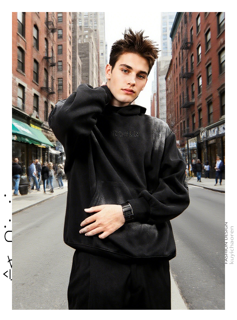 Trendy und coole Herrenbekleidung Kapuzenpullover Street Style Loose Casual Vielseitiger Hoodie_voghion.com