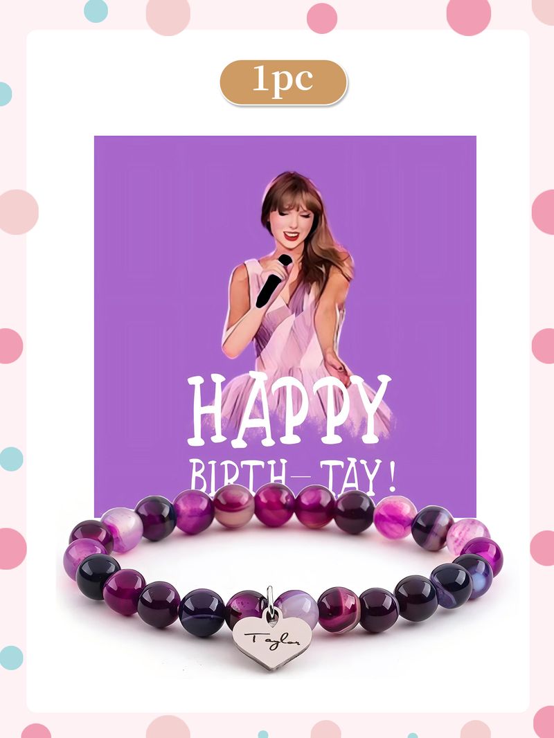 Hot-selling New Taylor Swift Fan Bracelet, Elastic And Personalized Colorful Letter Multi-layer Beaded Jewelry Set, Halloween And Christmas Gift_voghion.com