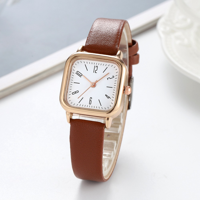 Orologio da donna alla moda, nuovo stile Instagram, serie Sen, moda digitale, minimalista, quadrato, con cintura per studenti, quadrante piccolo_voghion.com