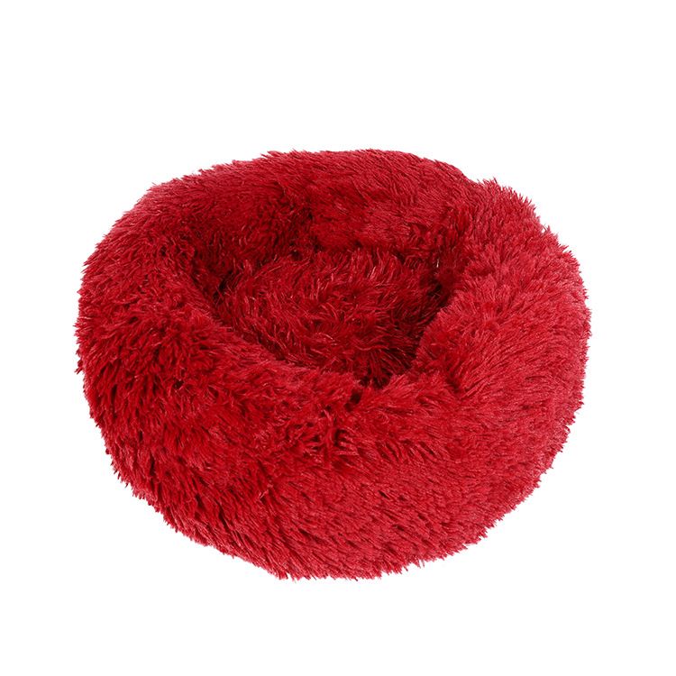 Removable And Washable Zippered Round Plush Bed All-Season Dog Cat Pet Mat_voghion.com