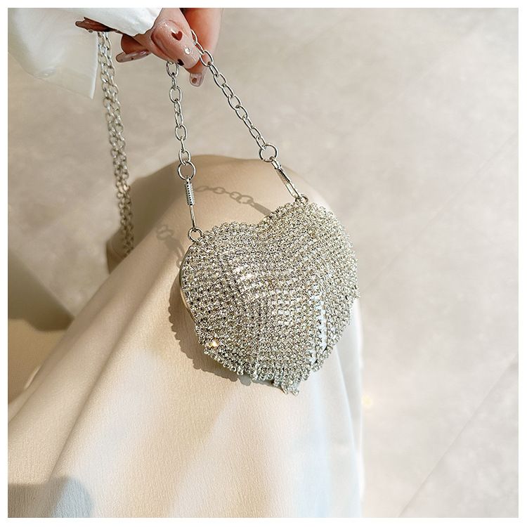 Neue Promi-Mini-Herzform Mode Diamant Perle Mini Geldbörse Abendtasche Kette Tasche_voghion.com