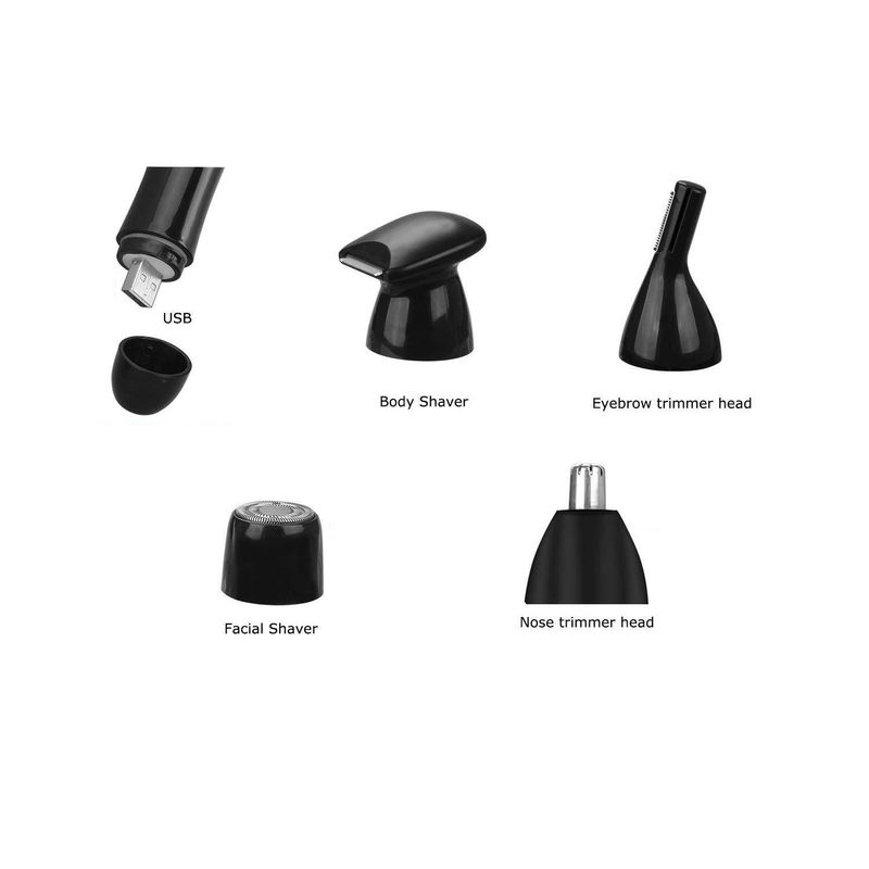 Set epilatore elettrico 4 in 1 per donna: tagliacapelli per naso e rasoio per sopracciglia multifunzionale_voghion.com