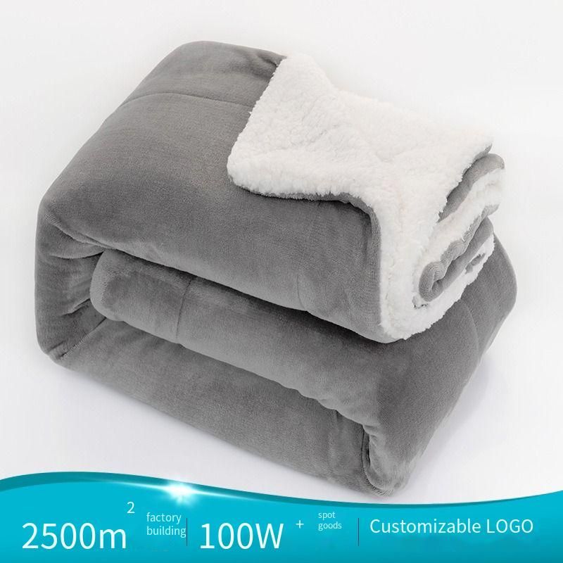 Popular Sherpa Lamb Fleece Blanket Thickened Double Flannel Blanket Spot_voghion.com
